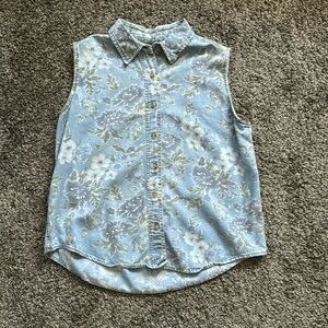 Vintage Sonoma Genuine Jean Button-Up Vest Jacket Size Medium